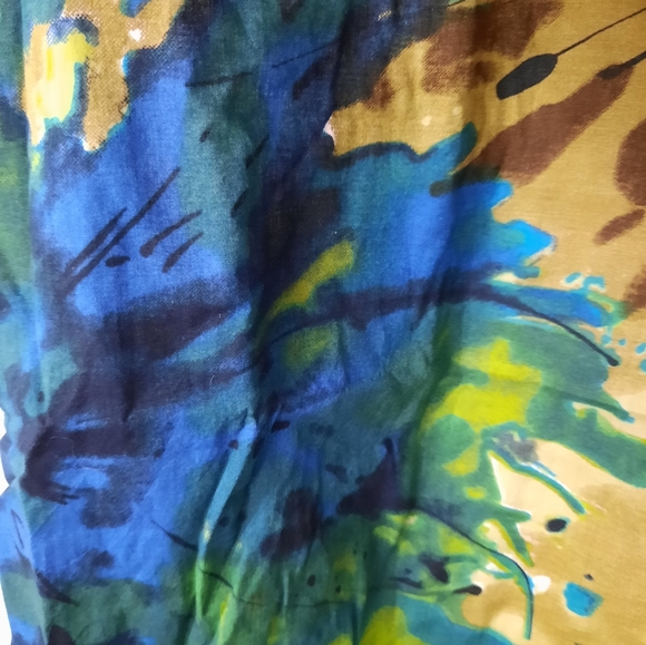 Vintage Y2K Cotton Summer Watercolour Print Dress - Picture 12 of 14